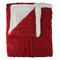 Red & White Cable Knit & Sherpa Throw Blanket